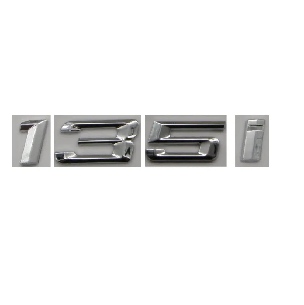 

Chrome Shiny Silver ABS Number Letters Words Car Trunk Badge Emblem Letter Decal Sticker for BMW 1 Series 135i