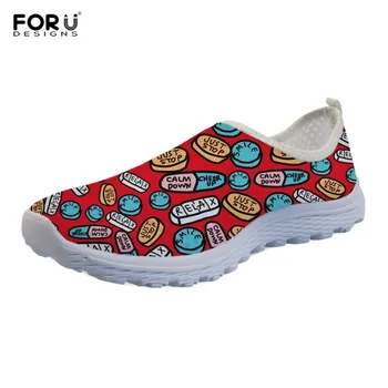 

FORUDESIGNS Women Flats Shoes 3D Prints Pharmacy Medicine Design School Student Girsl Casual Walking Light Weight Mesh Sneakers