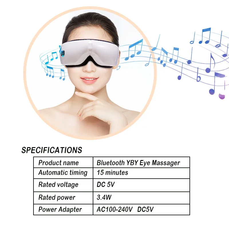 Паровая Bluetooth маска для глаз, затенение сна, для мужчин и женщин, горячий компресс, дышащая маска для глаз, облегчение усталости глаз, зарядка через Usb