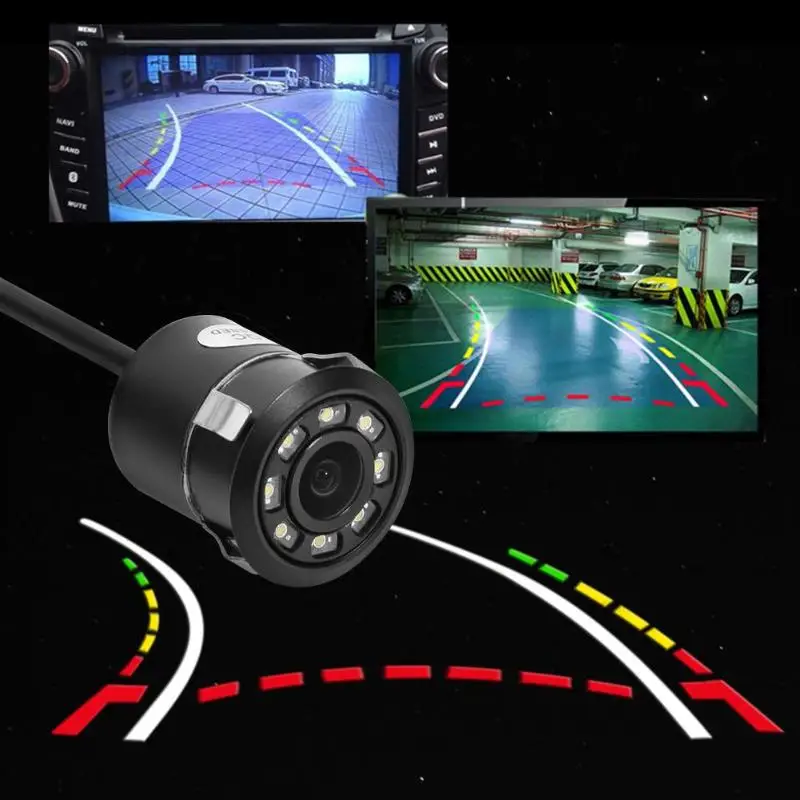 Динамическая траектория треков HD Автомобильная камера заднего вида IP68 Водонепроницаемая ИК ночного видения реверсивная угол 170 градусов парковочная камера