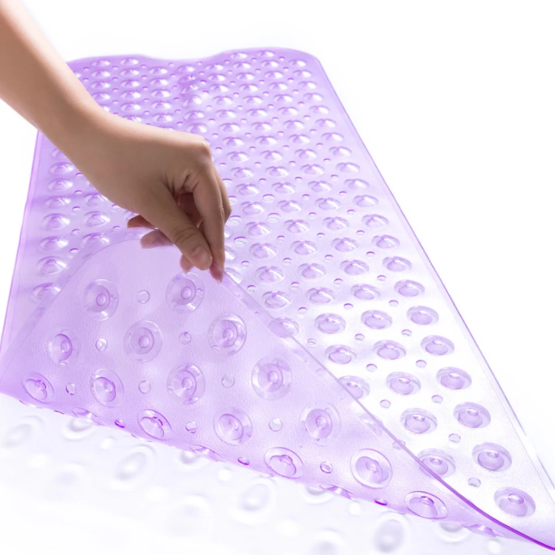 Transparent purple Коврики для ванной коврик для ванной комнаты tapis salle de bain Противоскользящий массажный мягкий коврик присоска нескользящий коврик для душа - Цвет: Transparent purple