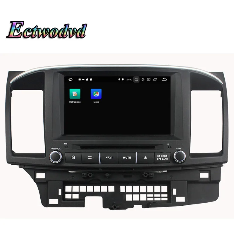 Excellent Ectwodvd Octa Core 4G RAM 64G ROM Android 9.0 Car Multimedia DVD Player GPS HeadUnit for MITSUBISHI LANCER 2006-2012 3