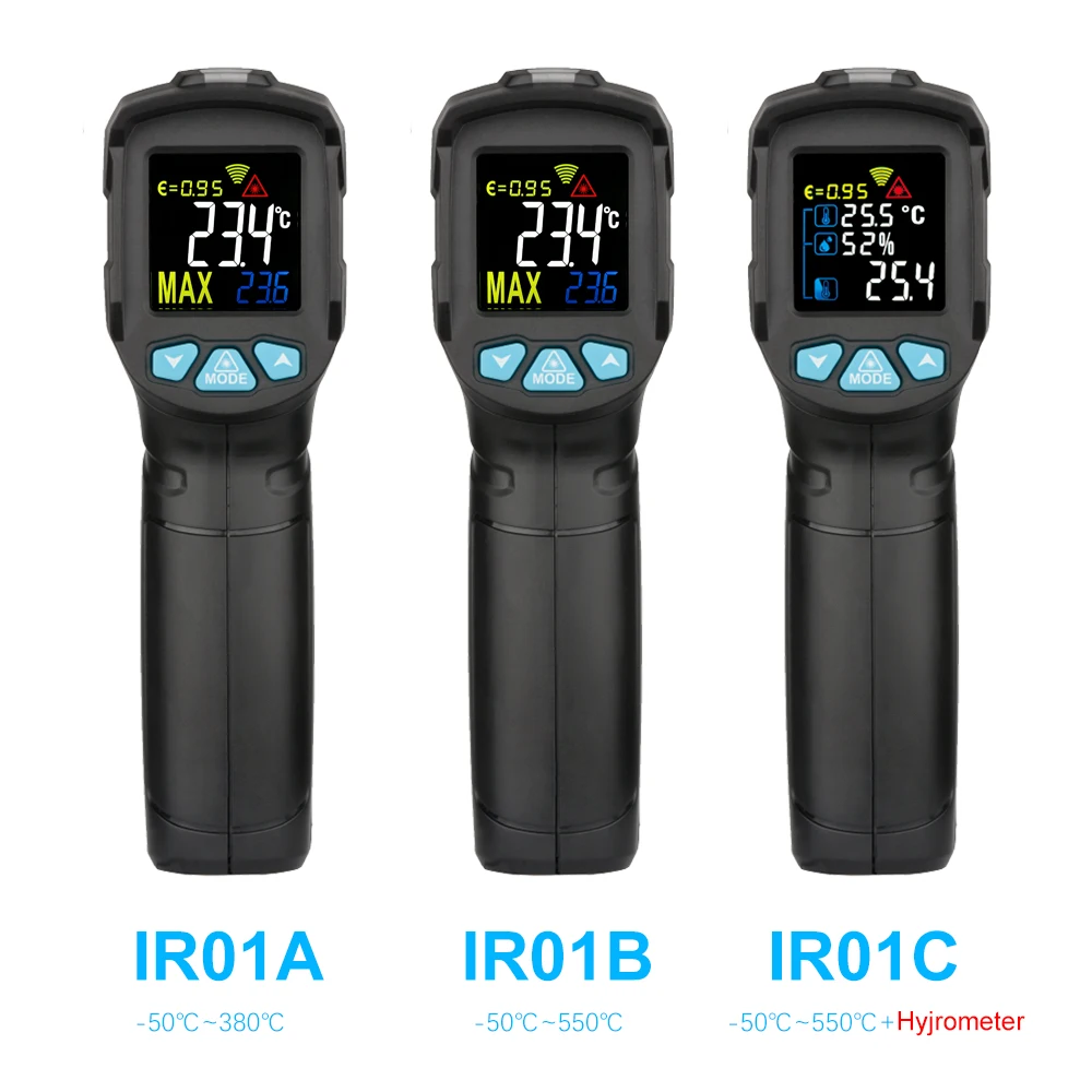 Цифровой термометр измеритель влажности IR01A/IR01B/IR01C инфракрасный термометр гигрометр Измеритель температуры и влажности пирометр