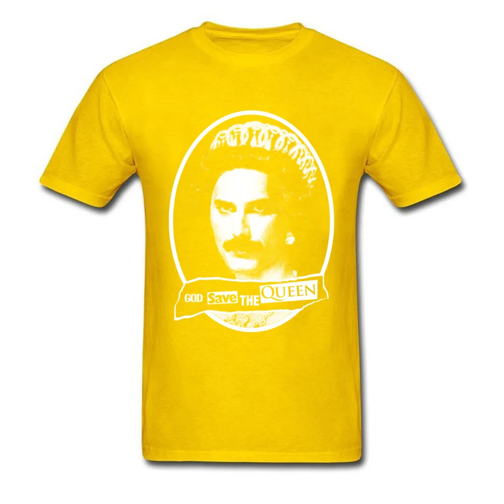 Newest God Save the Queen Short Sleeve T Shirt Summer/Fall Round Collar Pure Cotton Tops T Shirt for Men Clothing Shirt Group God Save the Queen yellow
