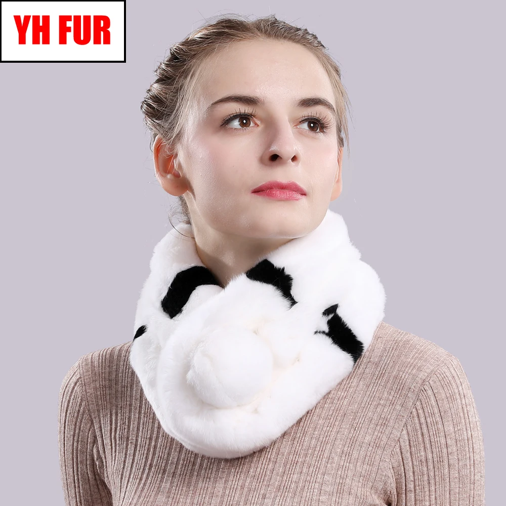 

2019 Hot Brand Winter Women Real Natural Rex Rabbit Fur Scarf Warm Ladies Real Rex Rabbit Fur Scarf Rex Rabbit Fur Ring Scarves
