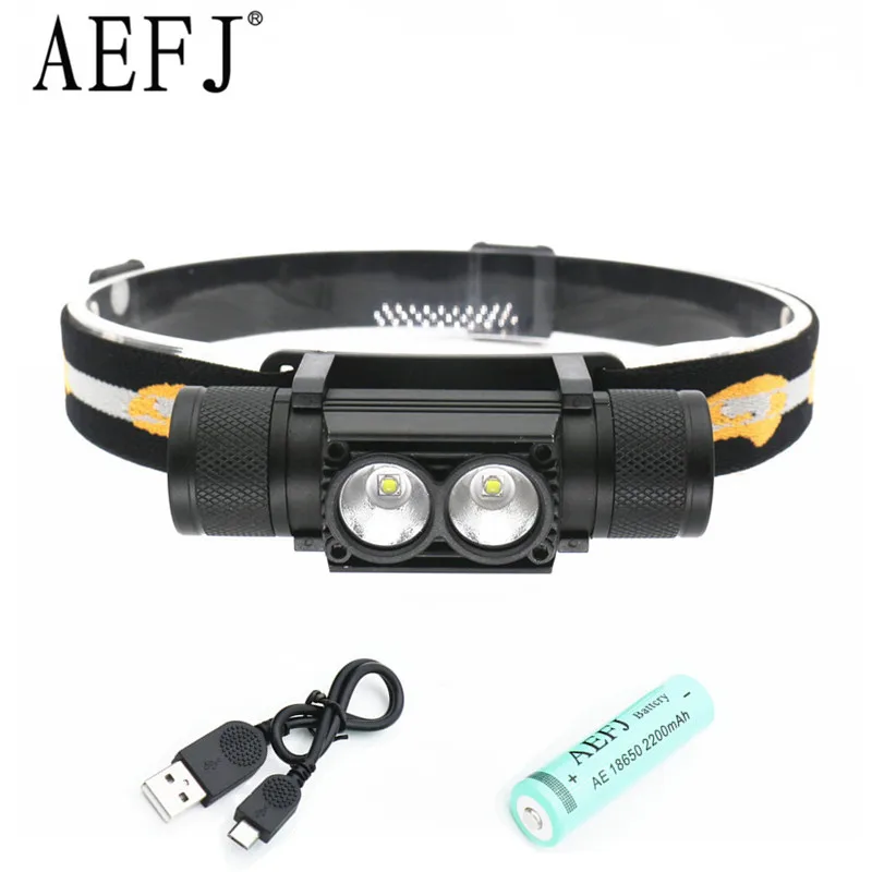 

2000lm XP-G led headlamp USB headlight waterproof IPX6 Head flashlight torch led head light 18650 rechargeable battery camping