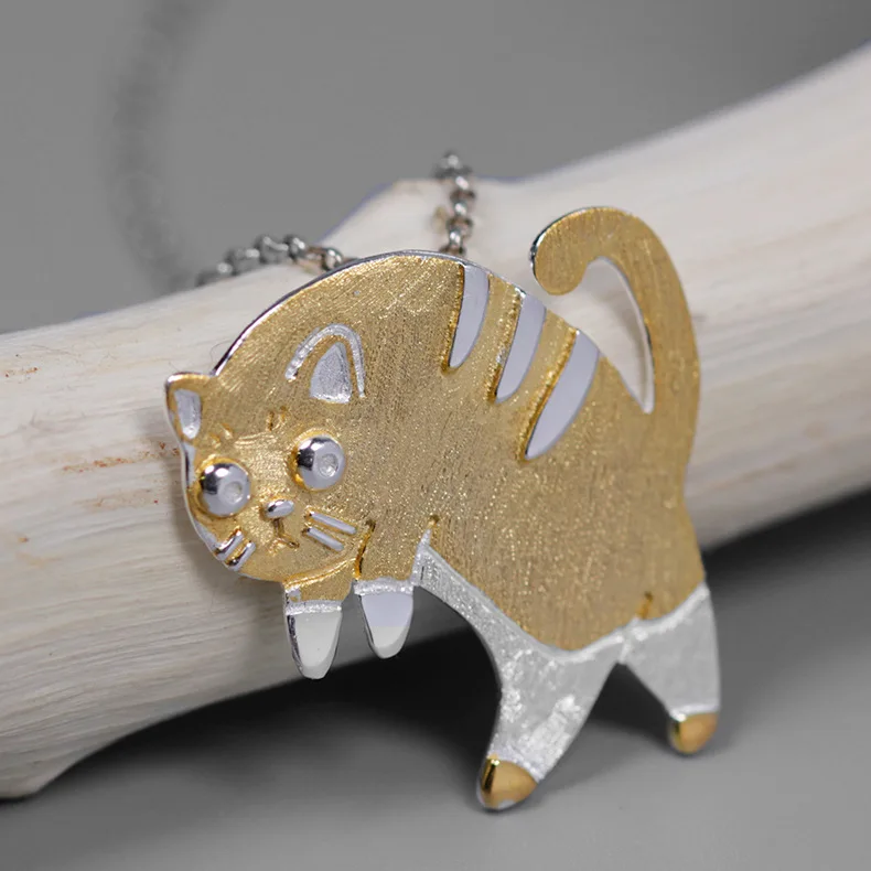 

INATURE 925 Sterling Silver Fashion Jewelry Lovely Fat Cat Pendant Necklace