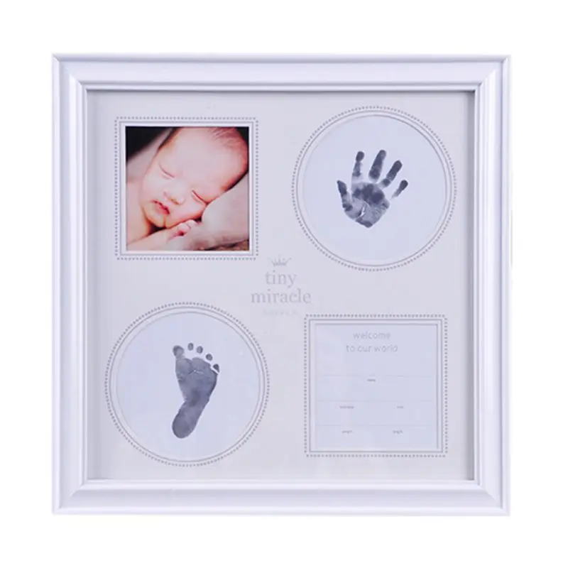  Baby Hand Foot Print Mud Photo Frame Newborn Souvenir Hundred Days New Parents Creative Gifts