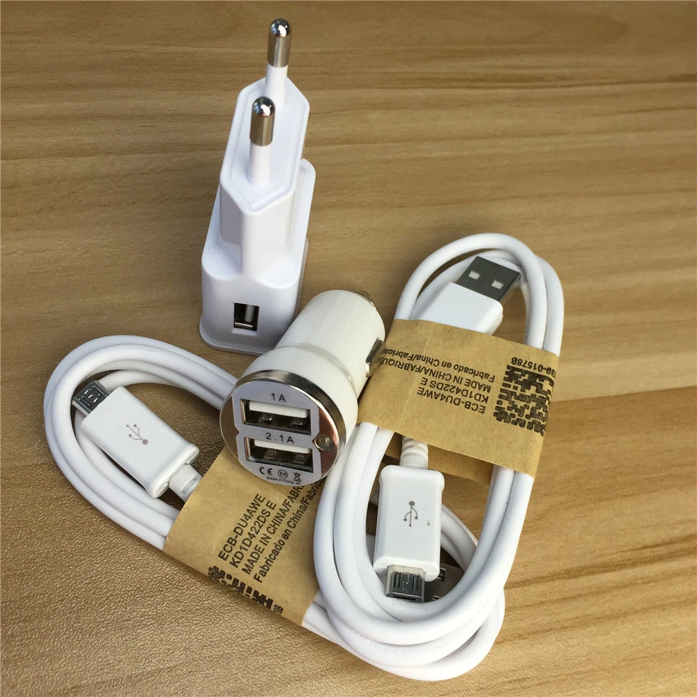 

4in1 Micro 2.0 USB Data Sync Charging Cable Cords+ Dual Mini Car Charger Adapter+ Travel Wall Chargerfor Sony HTC Galaxy Android