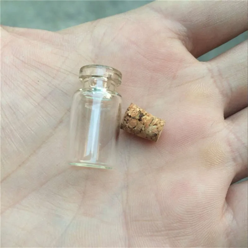Mini Glass Bottles with Cork Empty Tiny Transparent Glass Bottle Jars 1ml 13x24x6mm 100Pcs
