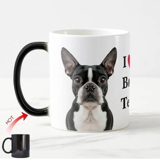 Забавная кофейная кружка Boston Terrier чайная чашка Необычные Волшебные кружки I Love My