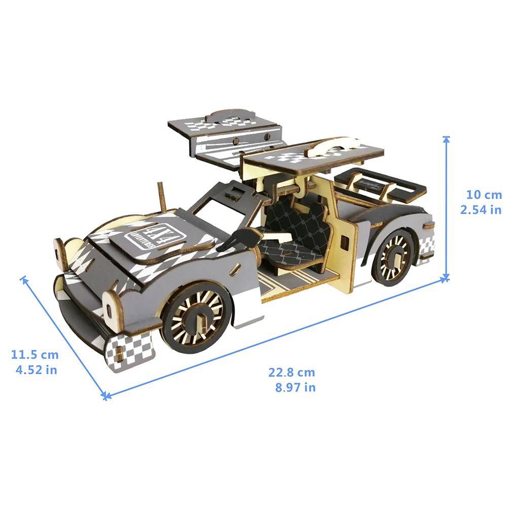 

APEX DIY Wood Handmade 3D Cool Chariot Car Toy Three-dimensional Puzzle piece Assembling Toy Puzzle Game Building Model Kit