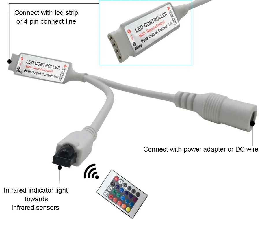 SMD5050 RGB светодиодный светильник 5 м 10 м 30 светодиодный s/M DC 12 В лента Диодная Гибкая Водонепроницаемая 44 клавиши контроллер адаптер