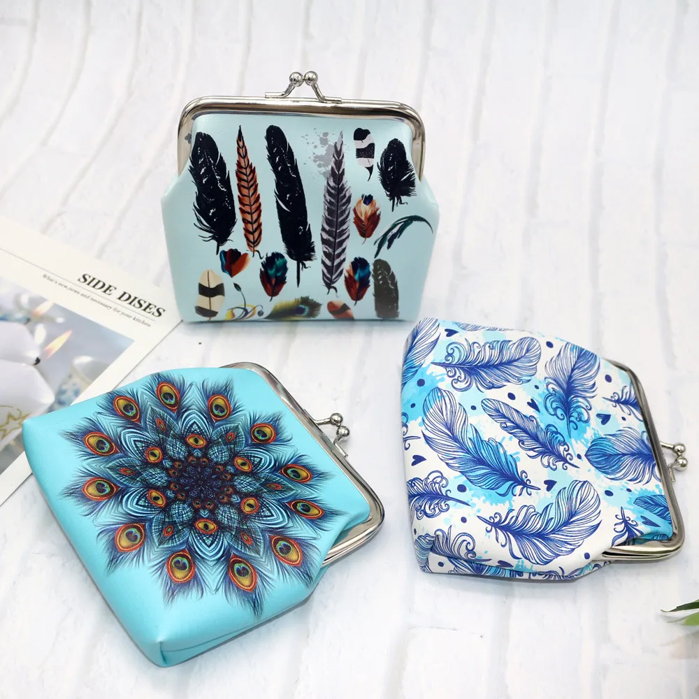 

Mini Credit Cards Wallets Printing Flower Snacks Coin Purse Wallet Bag Change Pouch Key Holder 2019