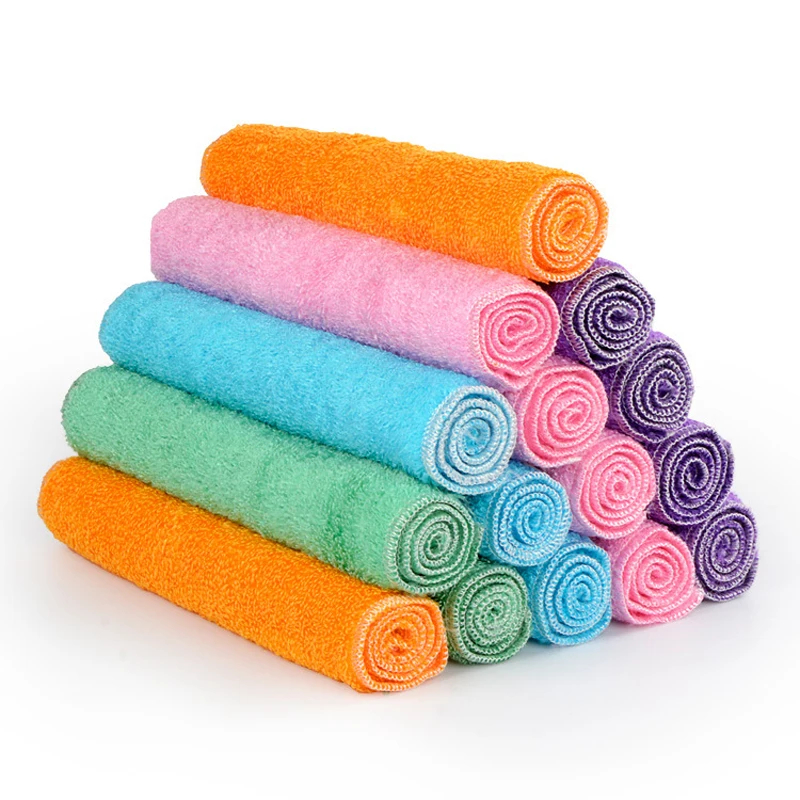 Buy 5 Pcs Bamboo Microfiber Kitchen Cleaning Cloth Eco