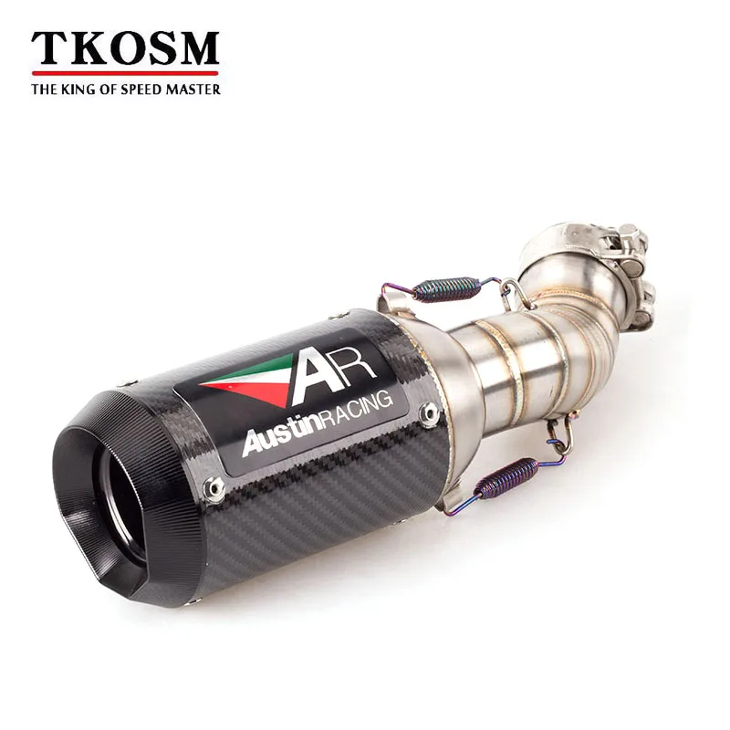 

TKOSM Slip On For Kawasaki Z900 Ninja900 2017-2018 Motorcycle Akrapovic Exhaust Escape Modified Middle Connect Link Pipe Muffler