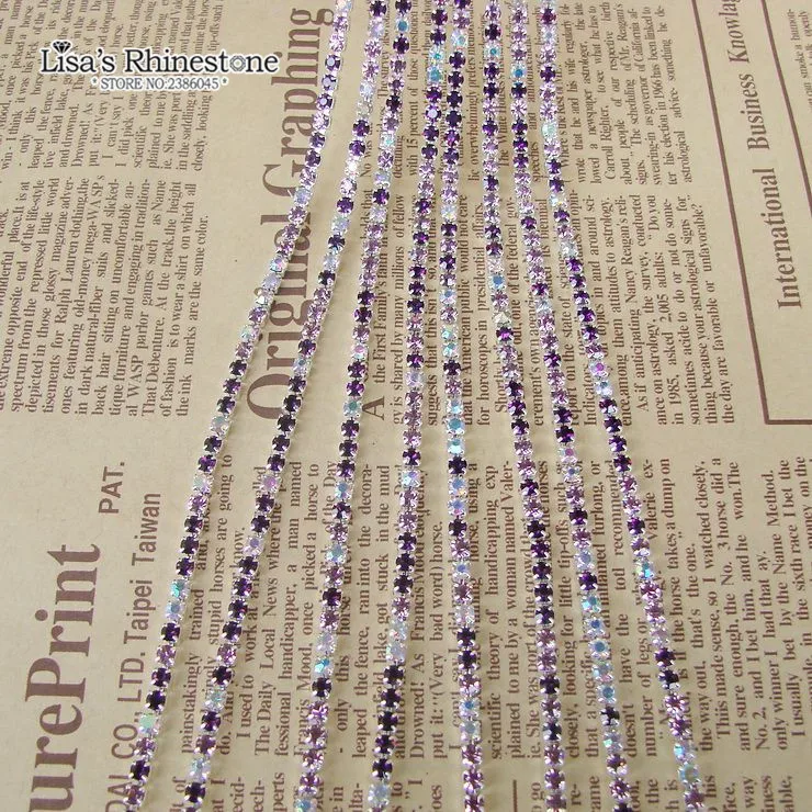 1 м горный хрусталь цепи градиент фиолетовый с серебряным покрытием базы для DIY Красота аксессуар, Книги по искусству
