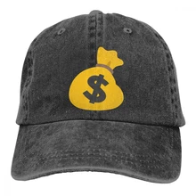 Money Pocket Casquette Black Unisex Mens Womens Denim Strapback Baseball Cap Adjustable Golf Dad hat