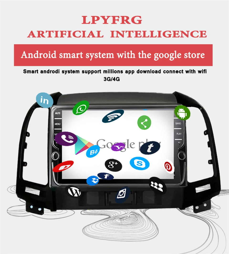 Top 4+64G car radio multimedia dvd player 2 DIN android 9.1 For Hyundai Santa Fe 2005-2012 gps navigation stereo DSP video Cassette 4