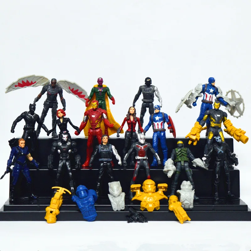 ﻿Buy Children toys 16PCS lot Marvel Avengers Captain America 3 Civil War Iron Man Raytheon Black
