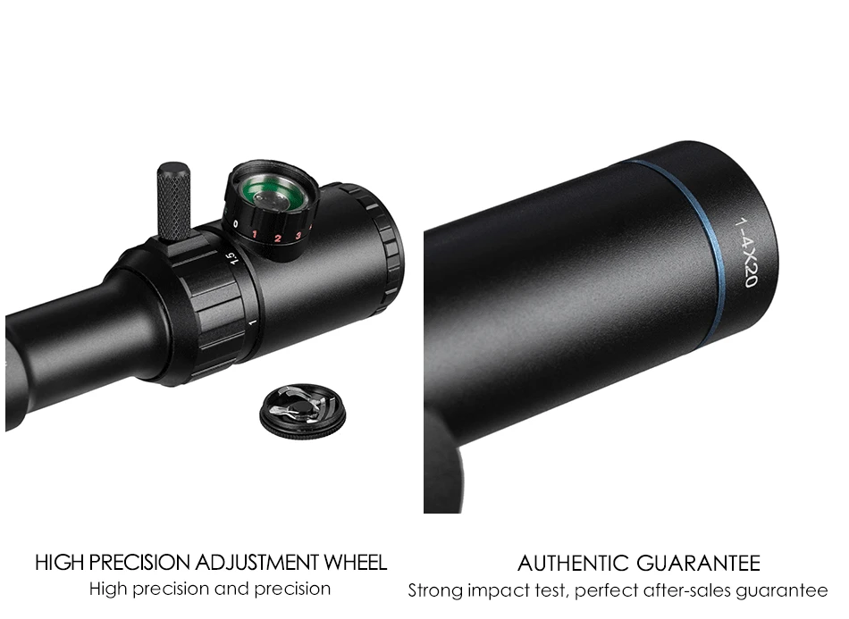 Rifle de ar Fogo Lobo Rifle Escopo Verde Vermelho Iluminado Riflescope Range Finder Retículo Scope Visão Óptica Caça 1-4x20 12 Cheap Lunetas Riflescopes