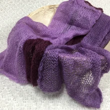 D& J 3 шт. в упаковке фиолетовый стрейч плед из ангорской козьей шерсти новорожденный реквизит для фотосъемки аксессуары для фотосессии фотография для студии fotografia