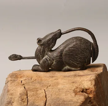 

Chinese Old Bronze Locks Chinese Zodiac mouse shaped locks Auspicious Locks