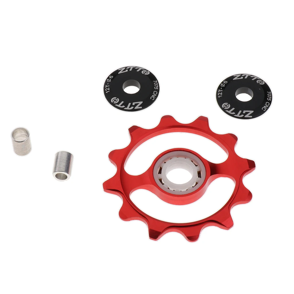 Ceramic Bike Jockey Wheel Pulley Wheel Bicycle Rear Derailleur Guide Pulley 12 T Support 9/10/11 Speed Cycling Bike Parts