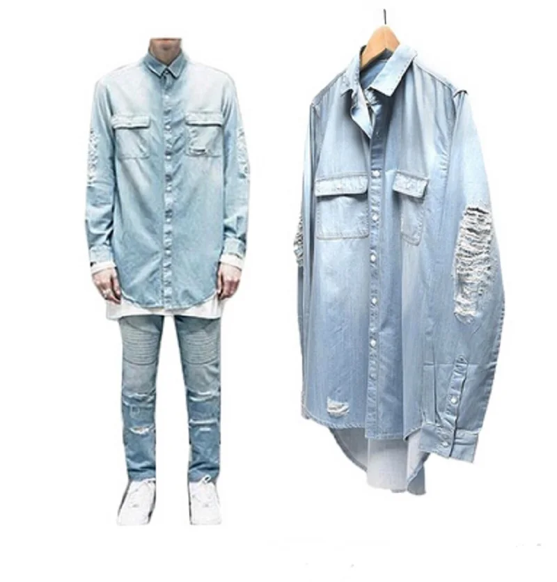 distressed jean shirts