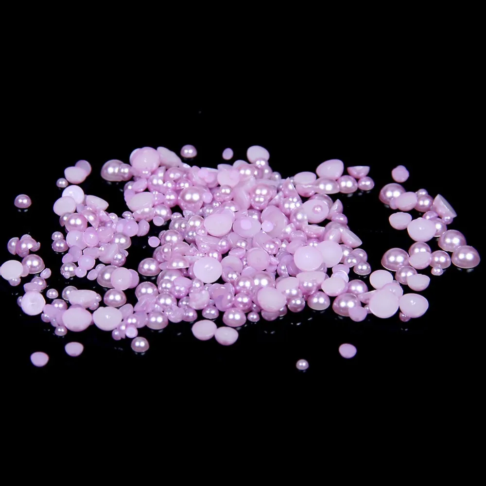 Free shipping~Lt.Amethyst Color 1.5mm 2mm 4mm 6mm 8mm 10mm 12mm 14mm Flat back ABS Round Half Pearl plastic half pearl beads | Дом и сад