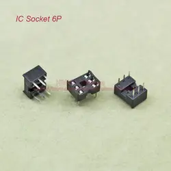 (80 шт./лот) DIP 6Pin IC гнездо адаптера припоя Тип через отверстие блокировки IC Блок тесты сиденье чип база