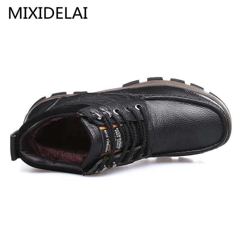 MIXIDELAI Winter Brand Big Size Men Shoes Men's Boots Genuine Leather Warm Snow Boots Casual Men Motorcycle Boots Botas Hombre MIXIDELAI Winter Brand Big Size Men Shoes Men's Boots Genuine Leather Warm Snow Boots Casual Men Motorcycle Boots Botas Hombre