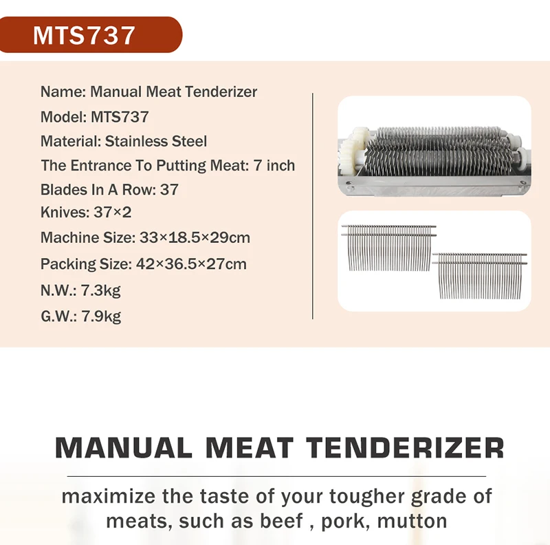 Кухня профессии оборудования Мясо Tenderizer Нержавеющая сталь Кухня мясные инструменты коммерческих 11*2/15*2/27*2 лезвия, аксессуары