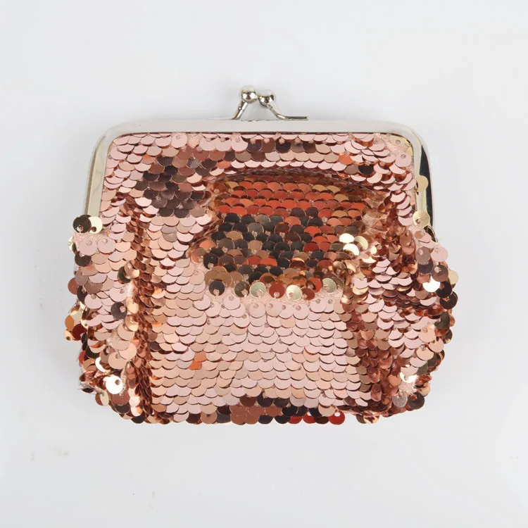 Мини-кошелек, кошелек с пайетками и русалочкой для девочек, мини-кошелек, маленькая сумочка - Цвет: gold