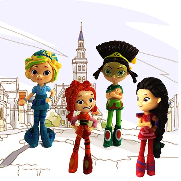 

New 4pcs 10cm Russian cartoon Fairy patrols action figure doll opp plastic bag cartoon kids PVC gift model toy