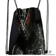 Пользовательские ultimate_spider_man Drawstring сумка-рюкзак милый рюкзак дети сумка(черный назад) 31x40 см#180611-03-124
