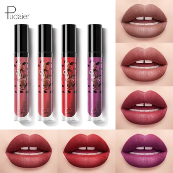 

6pcs/lot Pudaier Matte Liquid Lip Gloss Kit Pigments Waterproof Lips Makeup Moisturizing Lipstick Soft Red Lip Tint Cosmetics