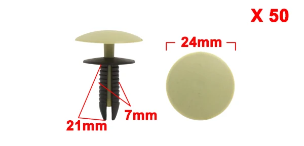 X AUTOHAUX 50 шт. подходит отверстие 7 мм | 6 мм Автомобильная пластиковая отделка дверной панели фиксатор зажимы заклепки серая головка 13 мм 15 мм 23 мм 24,5 мм
