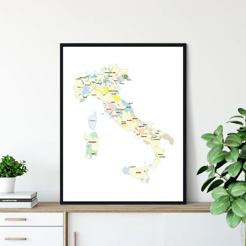 wine regions map prints
