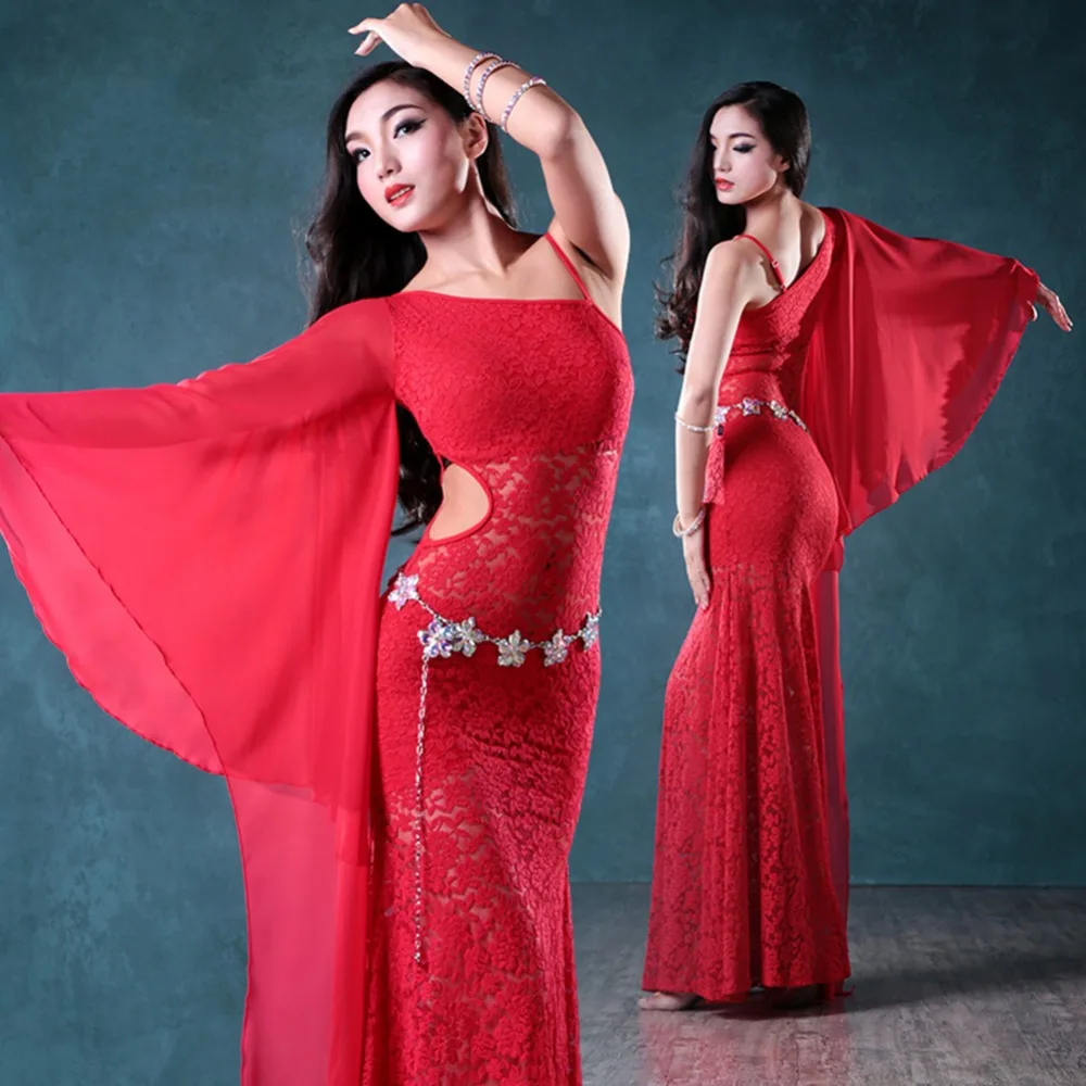 2018 New Women Bollywood Dance Dress Lace S XXL Indian Dance Costume