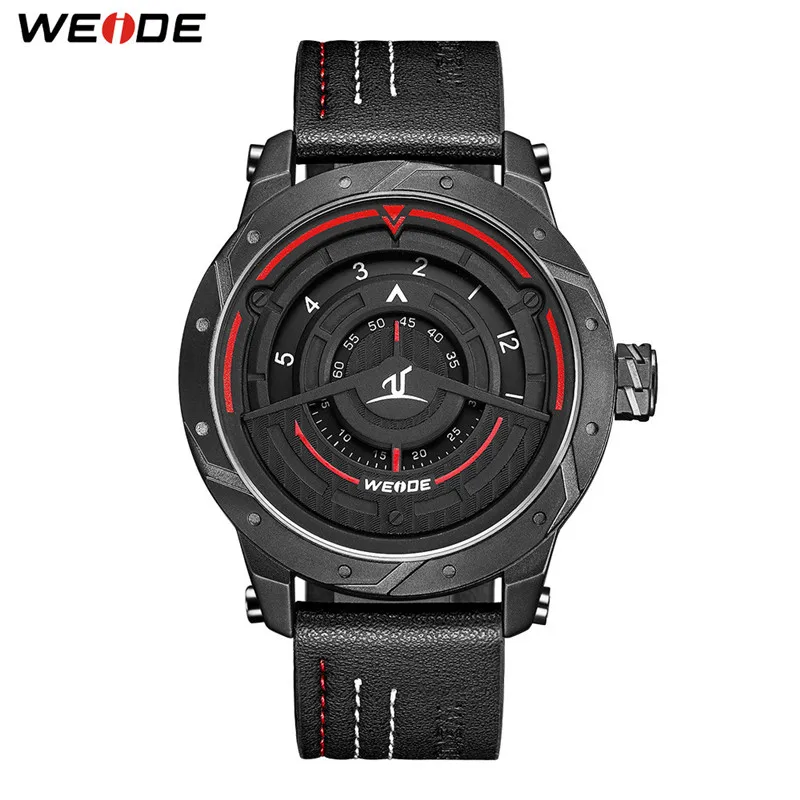 UV1708B-2C WEIDE спортивные мужские наручные часы с кожаным ремешком, Цифровые кварцевые часы, водонепроницаемые Роскошные Брендовые Часы с хронографом, мужские часы - Цвет: UV1708B-2C