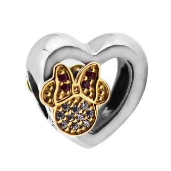 

Fits for Pandora Charms Bracelets Limited Edition Mouse Beads with 14K Real Gold 100% 925 Sterling-Silver-Jewelry Free Shipping