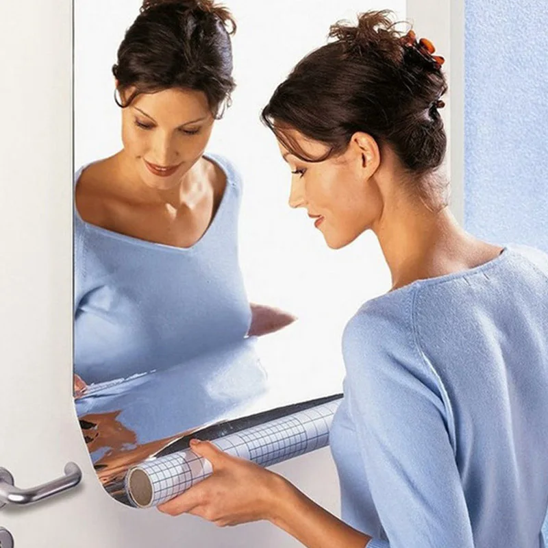 Mirror Wall Stickers Makeup mirror Wallpaper Wall Decor Mirror Self