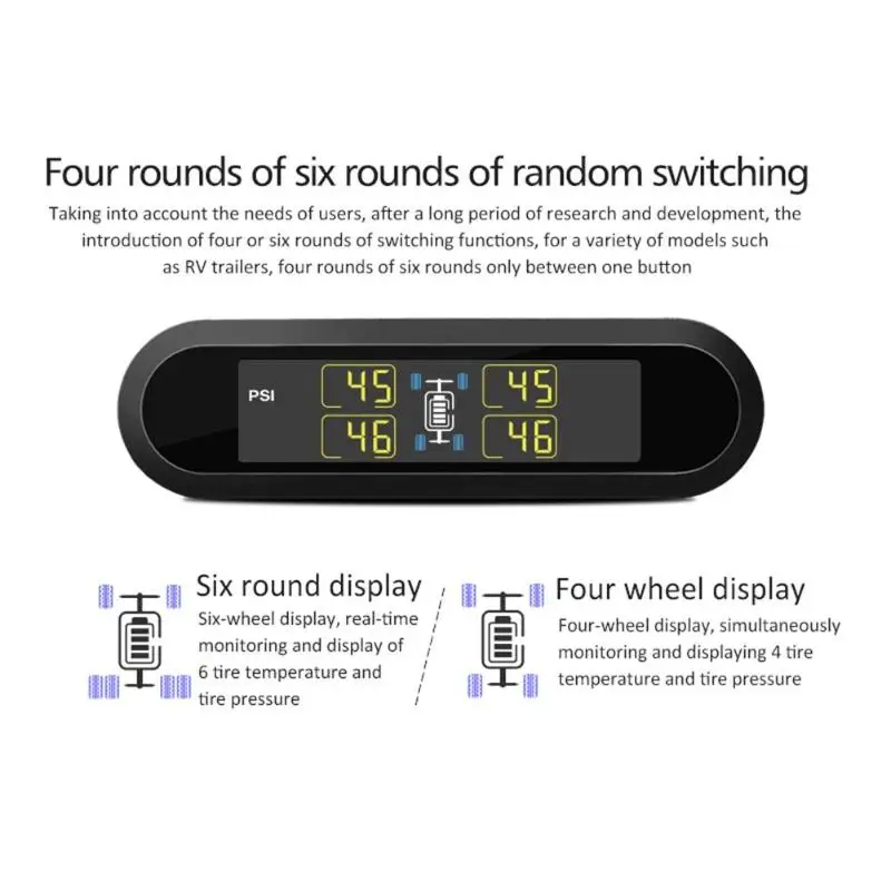ABS IP67 водонепроницаемый с 6 датчиками Careud T650 Солнечная TPMS беспроводная система контроля давления в шинах автоматическая система alarm120* 45*34 мм