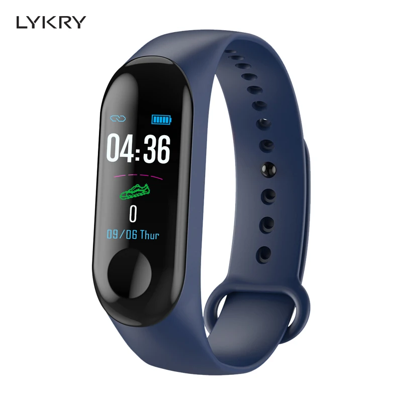 

LYKRY M3 Smart Bracelet Color Touch Screen Fitness Tracker Blood Pressure Heart Rate Monitor Smart Band For IOS Android Xiaomi