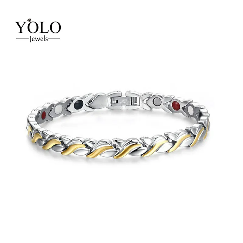 

Plant Statement Stainless Steel Magnetic Bracelet for Men Hypo-allergenic Release Negative Ions Bracelet Gift for Boyfriend