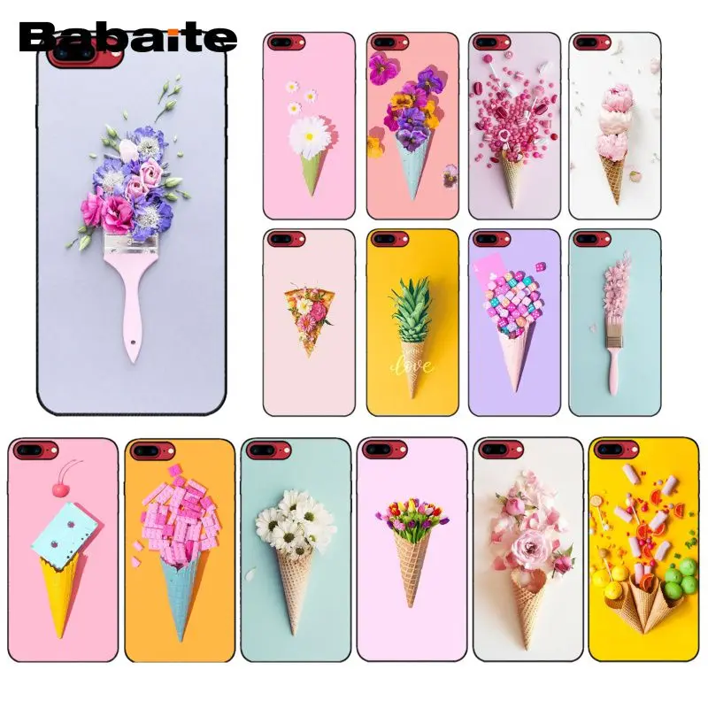 

Babaite candy colors ice cream Flower Pizza Peony Phone Case for iphone 11 Pro 11Pro Max 8 7 6 6S Plus X XS MAX 5 5S SE XR