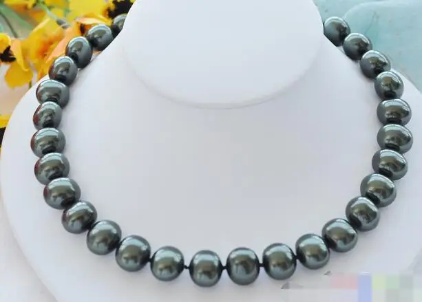 

FREE SHIPPING>>>@@ > 3618 egg black SOUTH SEA SHELL PEARL NECKLACE