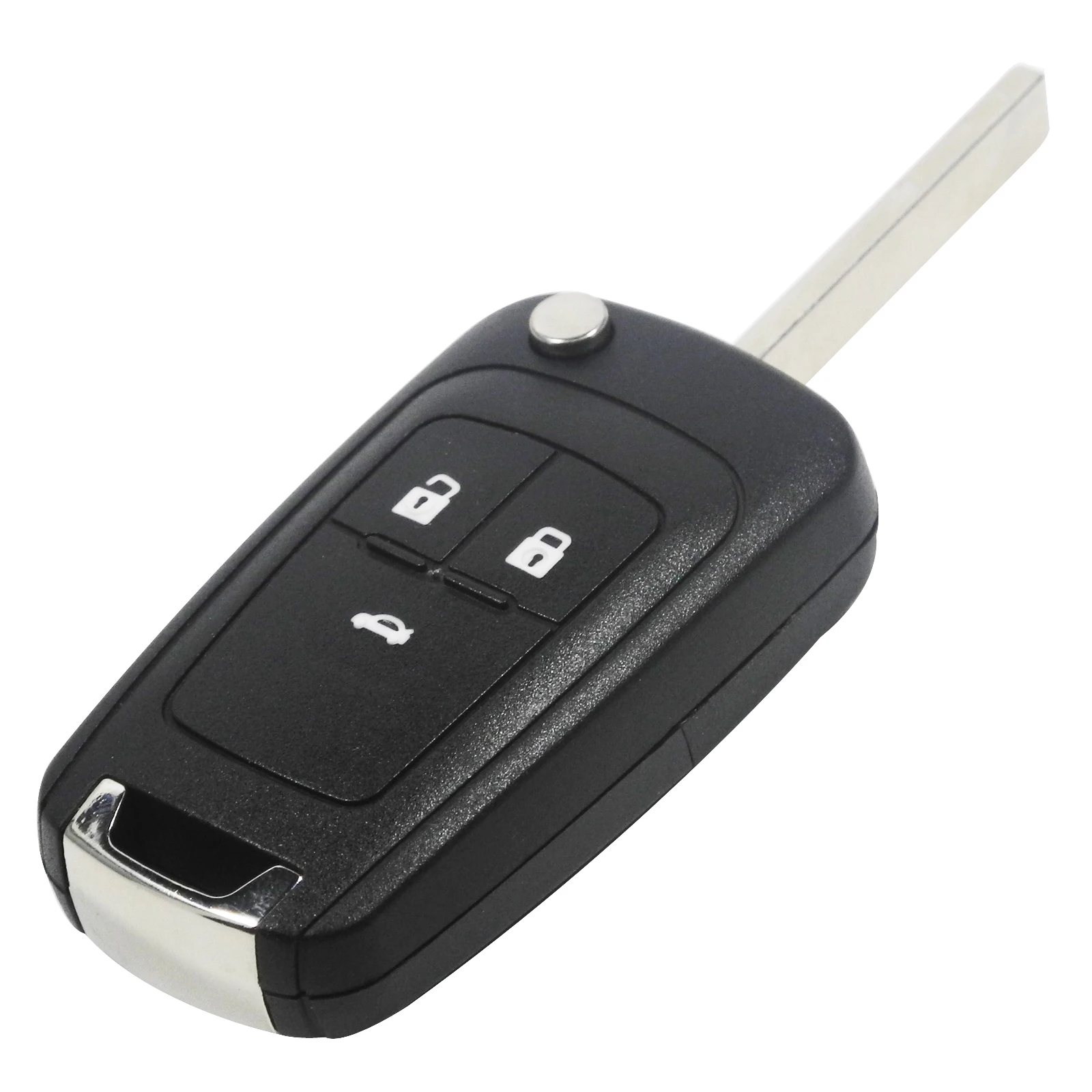 

Jingyuqin 10PCS Folding Flip Car Key Shell Key Case Cover for Chevrolet Cruze Remote Key Keyless Fob 3 Buttons Uncut HU100 Blade
