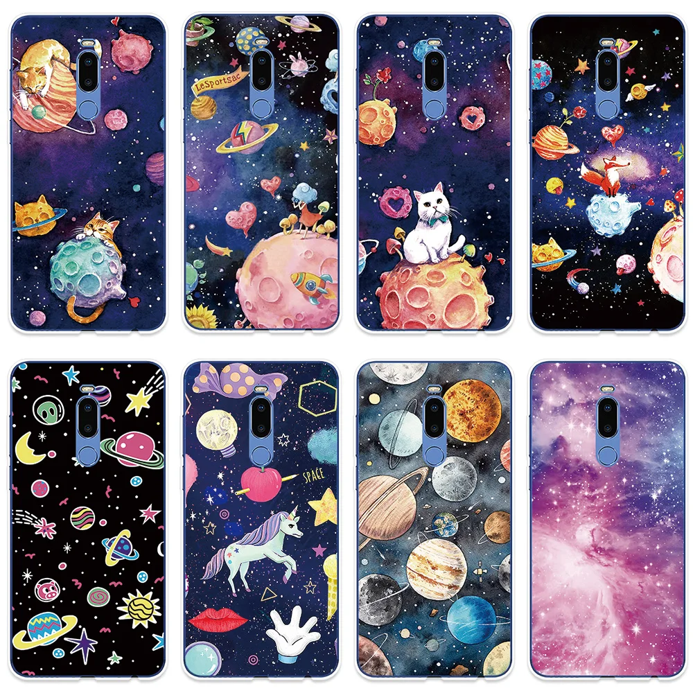 

Phone Case For Meizu 15 Lite 16 16th Plus 16X 16S X8 Cover Outer Space Planet Patterned Silicone For Meizu Note 8 9 Pro 6 7 Case